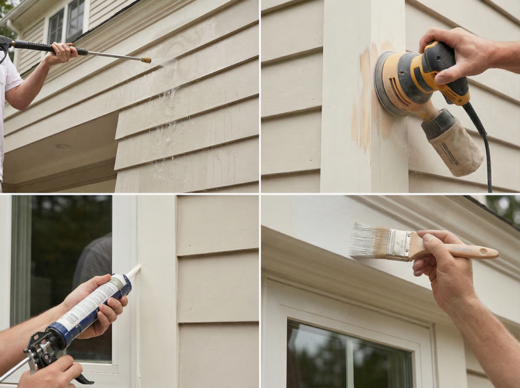 Exterior painting prep sequence in Fairfield County CT by Rasmle